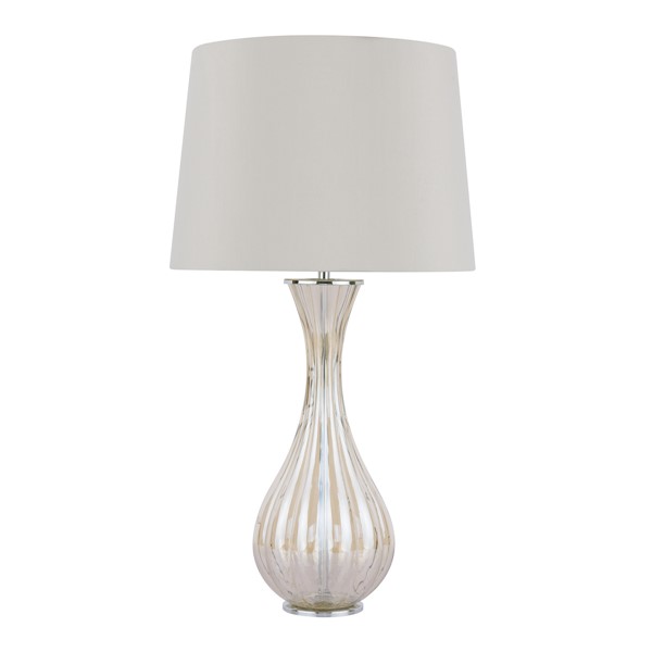 (image for) Laura Ashley Nevern Table Lamp Champagne Glass & Polished Chrome With Shade